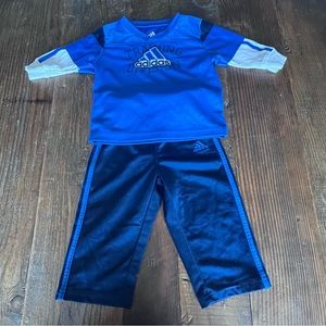 Adidas 2pc Baby Boy Logo Track Pants & Shirt. 12m